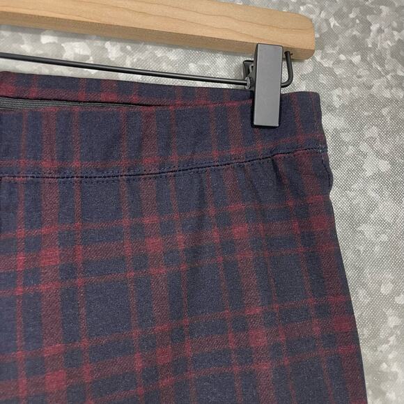 Talbots Women's Blue & Red Plaid Soho Legging Ankle Pants - Size Small Petite - Picture 3 of 7